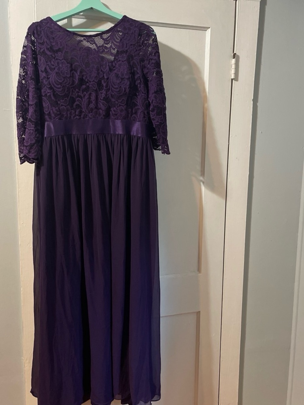 Ever Pretty Purple Lace Bodice Midi Dress